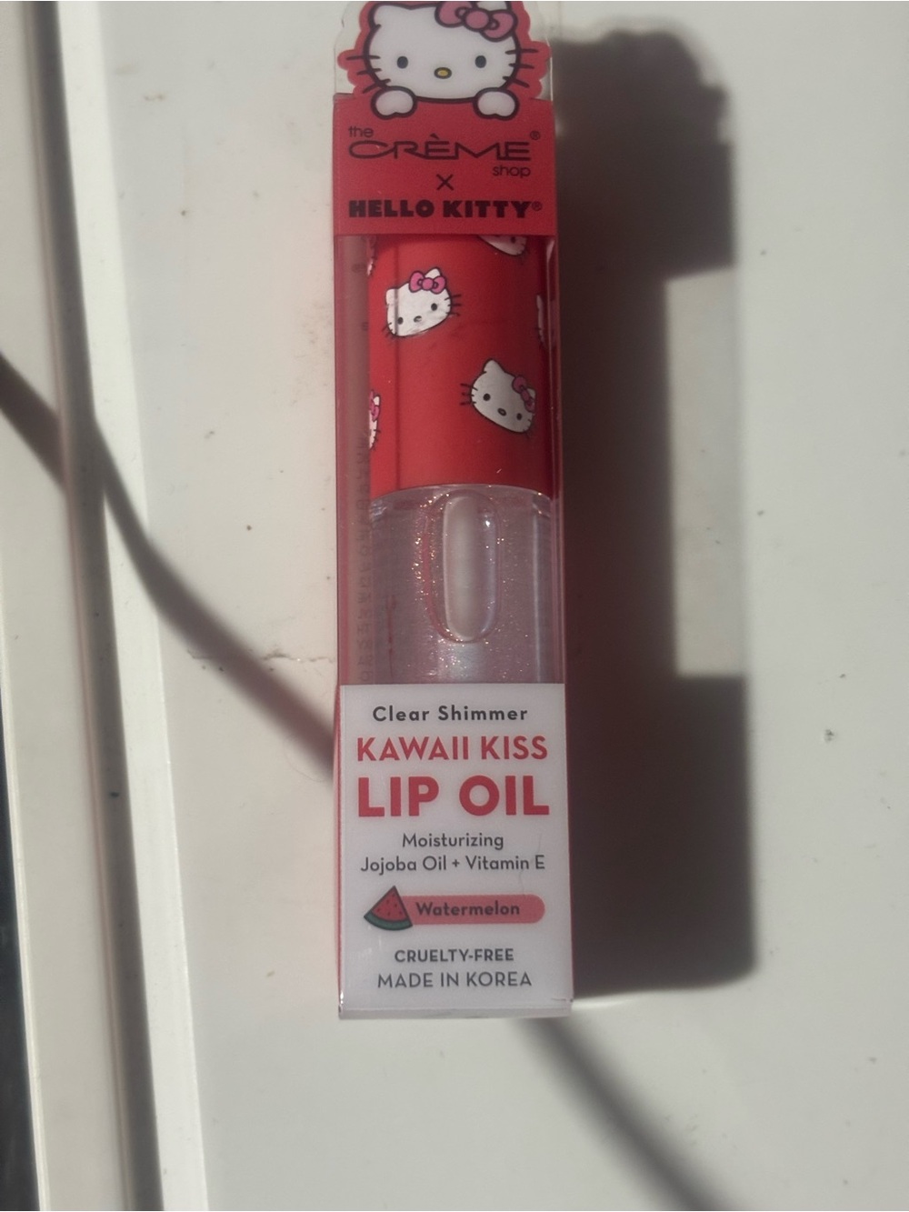 Hello Kitty Kawaii Kiss Lip Oil - Red Packaging & Clear Shimmer
